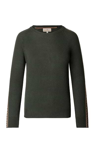 Ladies Brodie Cashmere Gemma Stripe Sleeve Jumper