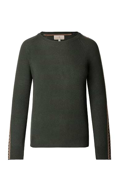 Ladies Brodie Cashmere Gemma Stripe Sleeve Jumper