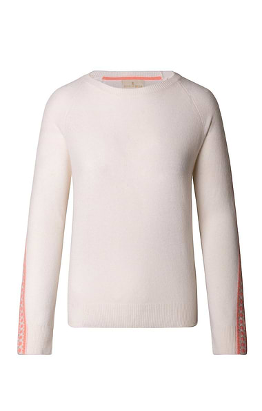 Ladies Brodie Cashmere Gemma Stripe Sleeve Jumper