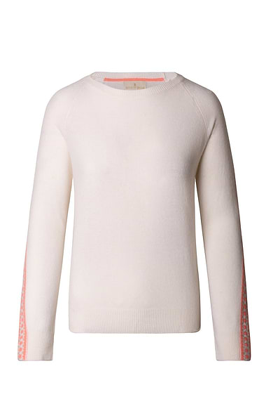 Ladies Brodie Cashmere Gemma Stripe Sleeve Jumper