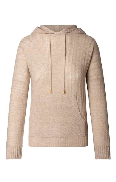 Ladies Brodie Cashmere Cable Knit Hoodie