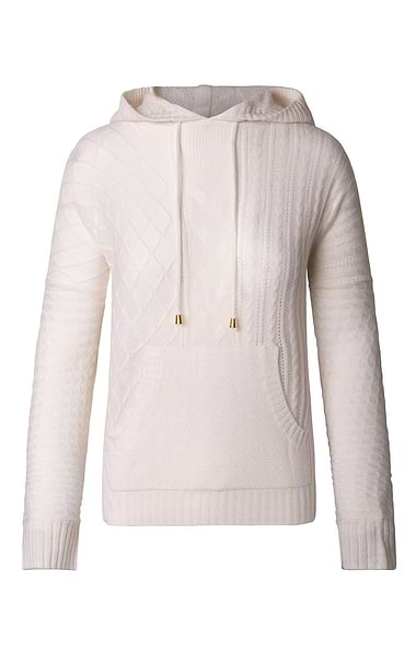 Ladies Brodie Cashmere Cable Knit Hoodie