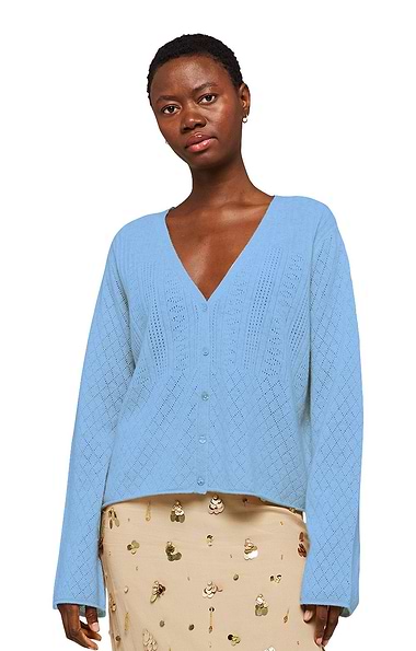 Ladies Brodie Cashmere Summer Stitch Cardigan
