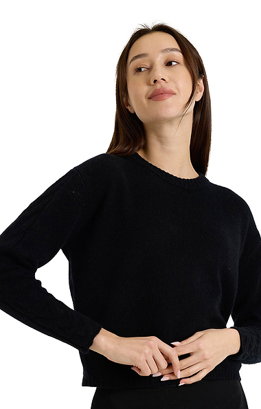 Ladies Brodie Cashmere Cable Sleeve Jumper
