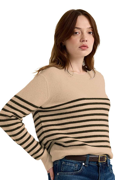 Ladies Brodie Cashmere Kate Bretton Crew Neck Jumper