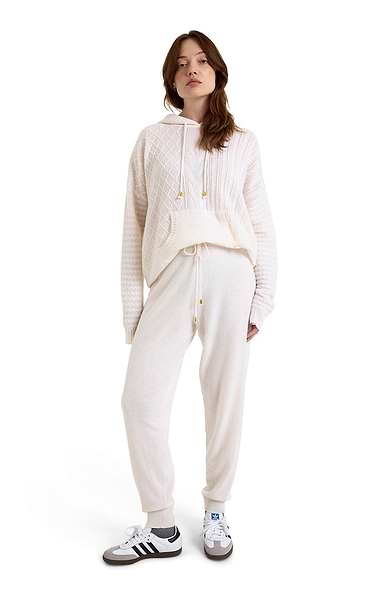 Ladies Brodie Cashmere Luxury Cable Knit Joggers