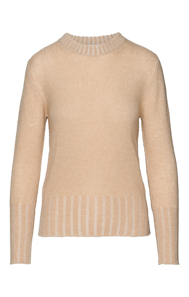 Ladies Windsor & White Cashmere Plait Trim Crew Neck