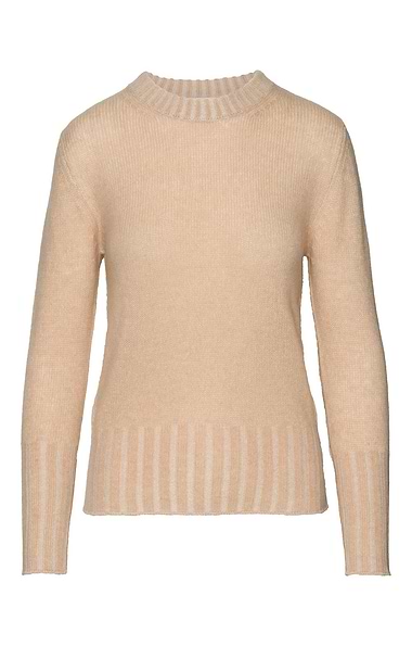 Ladies Windsor & White Cashmere Plait Trim Crew Neck