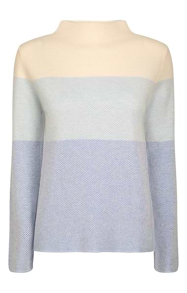 Ladies Windsor & White Cashmere Stripe Sweater