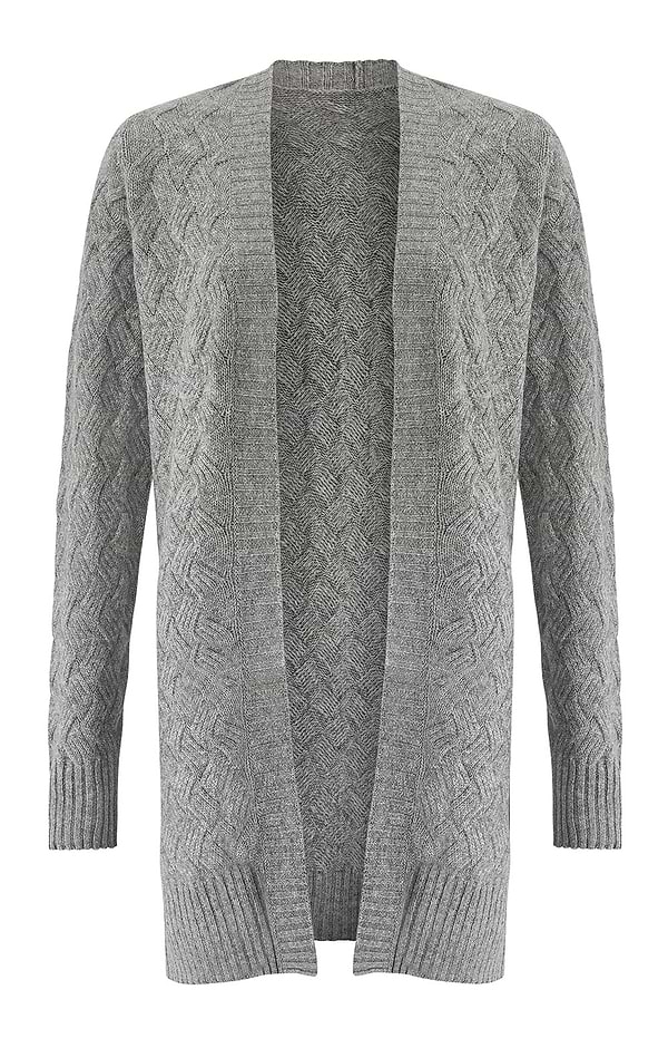 Ladies Windsor & White Cashmere Wave Cable Knit Cardigan