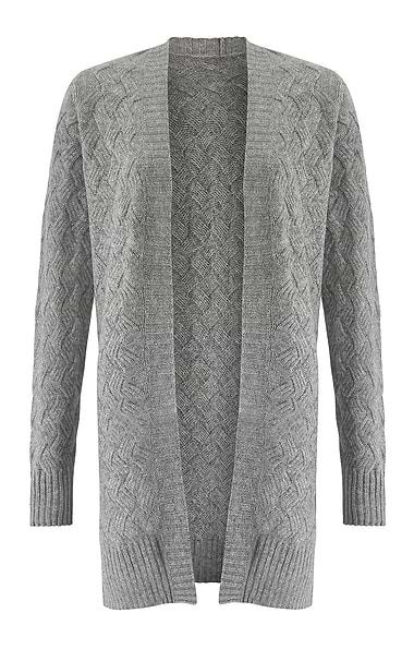 Ladies Windsor & White Cashmere Wave Cable Knit Cardigan