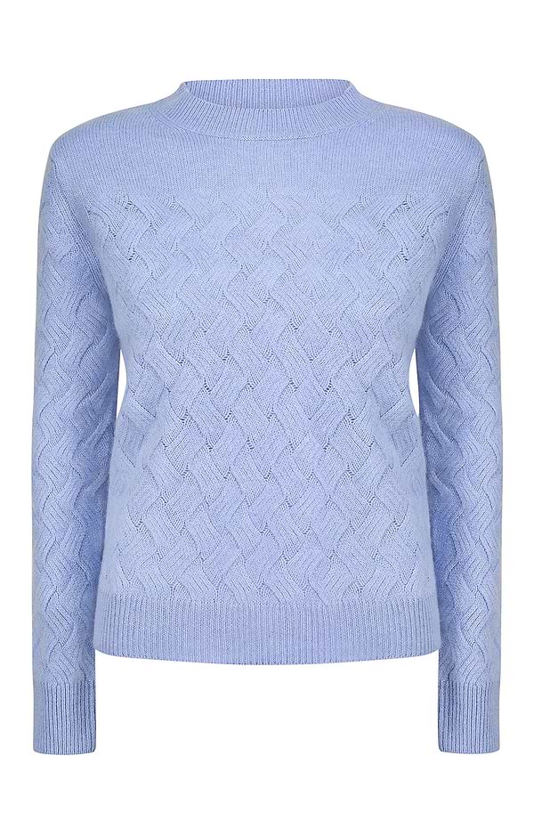 Ladies Windsor & White Cashmere Cable Crew Neck Jumper