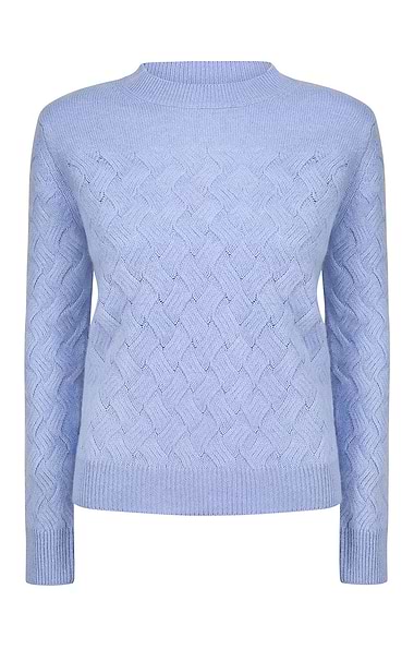 Ladies Windsor & White Cashmere Cable Crew Neck Jumper