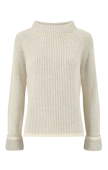 Ladies Windsor & White Cashmere Plait Funnel Neck Sweater