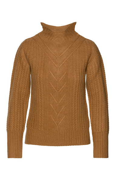 Ladies Windsor & White Cashmere Cable High Neck Jumper