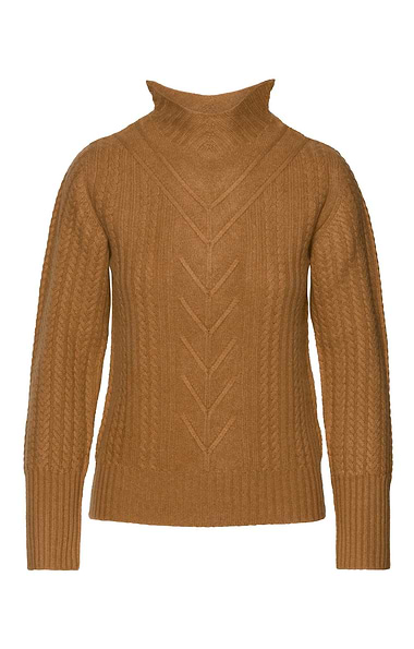 Ladies Windsor & White Cashmere Cable High Neck Jumper