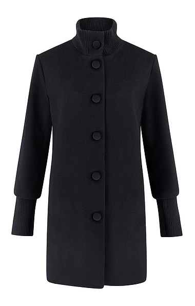 Ladies Windsor & White Cashmere Ribbed Sleeve Coat