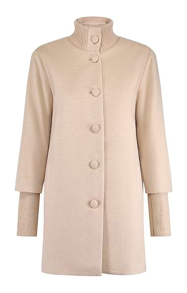 Ladies Windsor & White Cashmere Ribbed Sleeve Coat