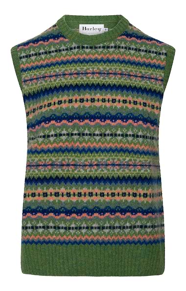 Ladies Allover Fairisle Sleeveless Pullover