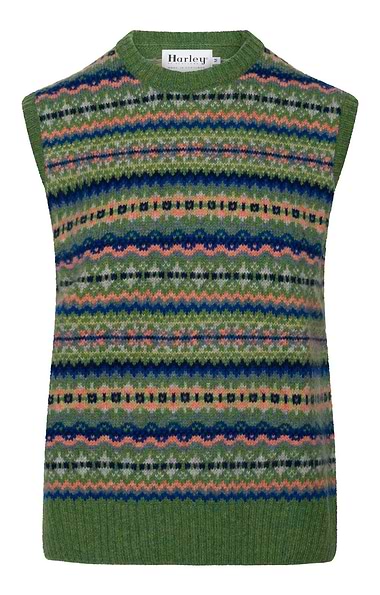 Ladies Allover Fairisle Sleeveless Pullover