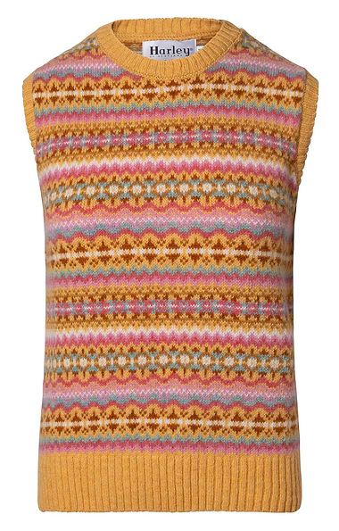 Ladies Allover Fairisle Sleeveless Pullover