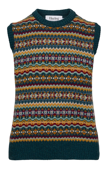 Ladies Allover Fairisle Sleeveless Pullover