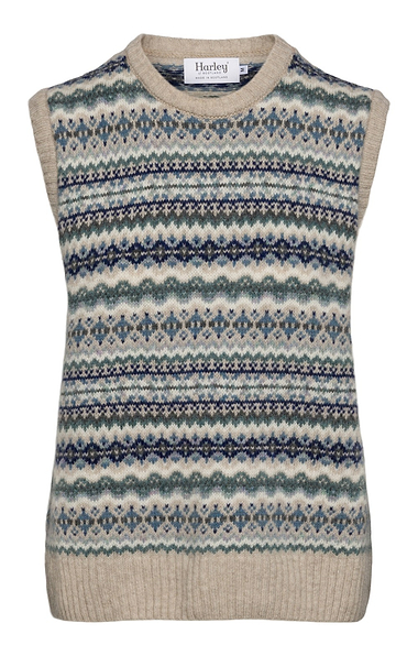 Ladies Allover Fairisle Sleeveless Pullover