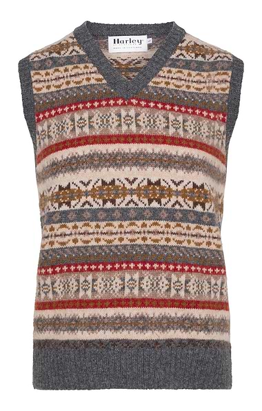 Men's Harley of Scotland Allover FairIsle Slipover