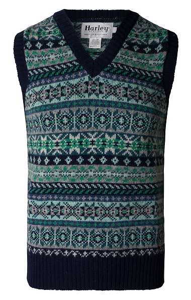 Men's Harley of Scotland Allover FairIsle Slipover