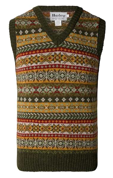 Men's Harley of Scotland Allover FairIsle Slipover