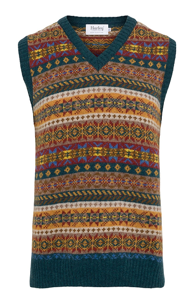 Men's Harley of Scotland Allover FairIsle Slipover