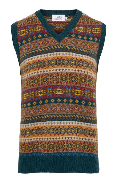 Men's Harley of Scotland Allover FairIsle Slipover