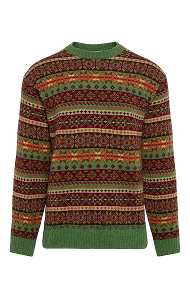 Men's Harley of Scotland Allover Fairisle Sweater