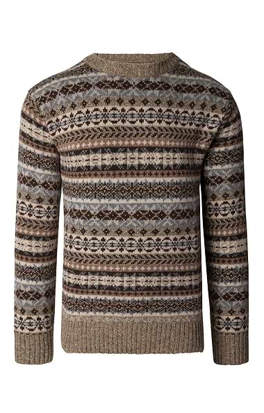 Men's Harley of Scotland Allover Fairisle Sweater