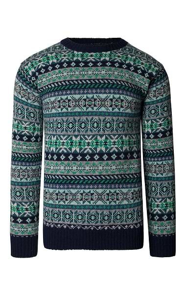 Men's Harley of Scotland Allover Fairisle Sweater