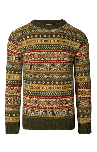 Men's Harley of Scotland Allover Fairisle Sweater