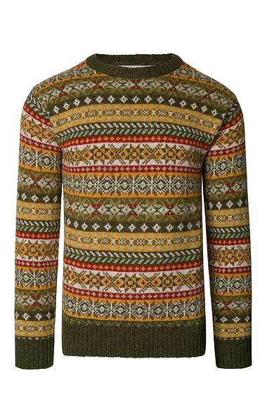 Men's Harley of Scotland Allover Fairisle Sweater