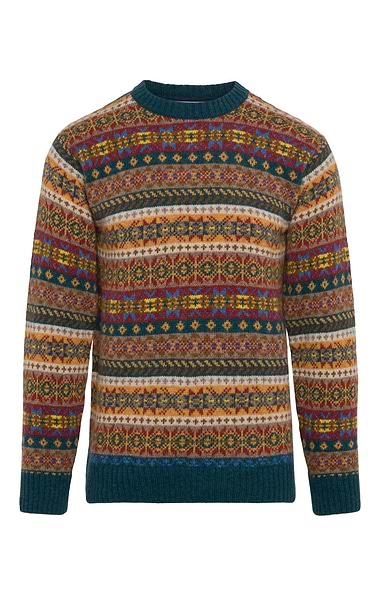 Men's Harley of Scotland Allover Fairisle Sweater
