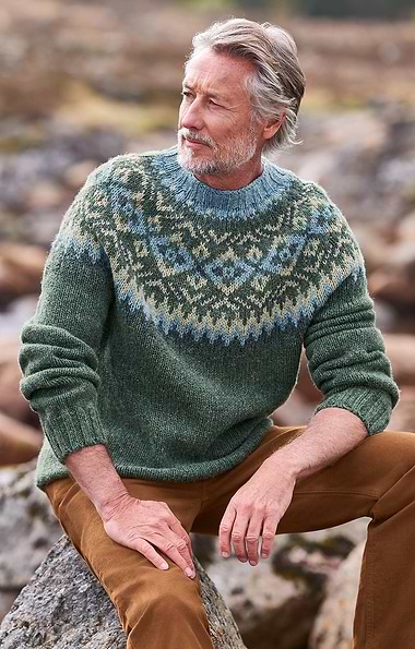 Men's Harley of Scotland British Wool Fairisle Crew