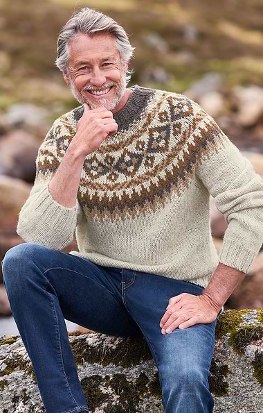 Men's Harley of Scotland British Wool Fairisle Crew