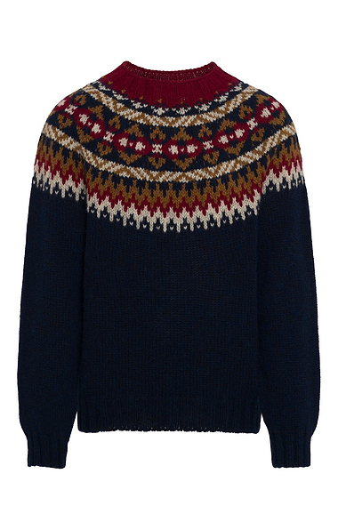 Men's Harley of Scotland British Wool Fairisle Crew