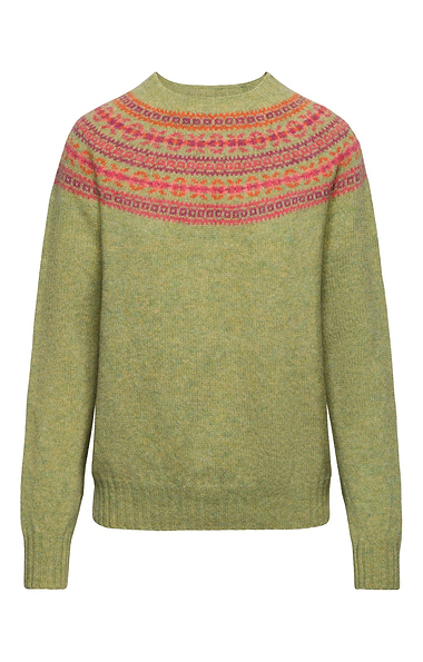 Ladies Harley of Scotland Fairisle Crew Neck Jumper