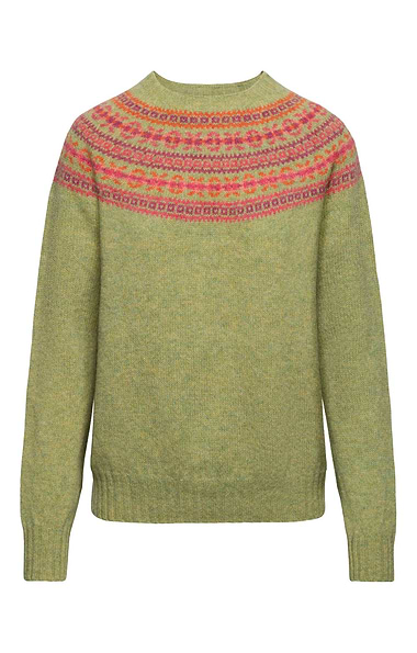 Ladies Harley of Scotland Fairisle Crew Neck Jumper