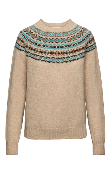 Ladies Harley of Scotland Fairisle Crew Neck Jumper