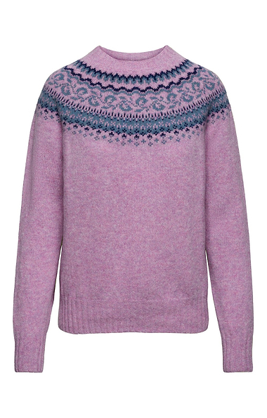 Ladies Harley of Scotland Pure Wool Fairisle Crew