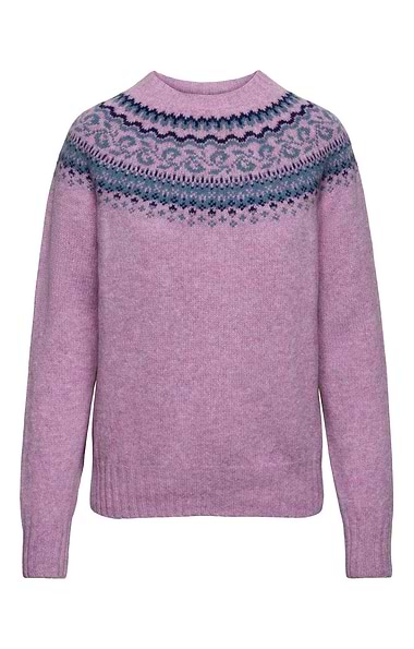 Ladies Harley of Scotland Pure Wool Fairisle Crew