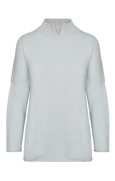 Ladies Cashmere Blend Oversized Funnel Neck Sweater
