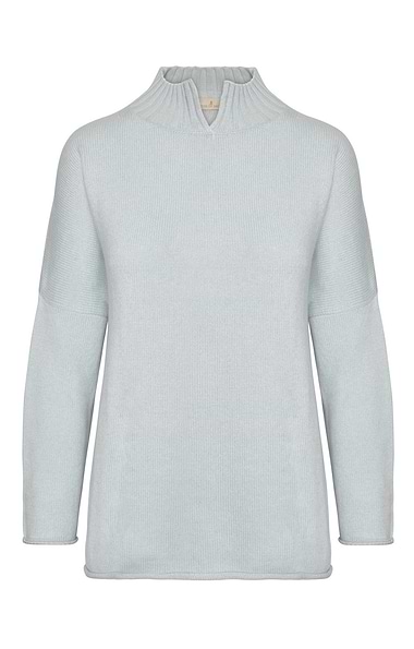 Ladies Cashmere Blend Oversized Funnel Neck Sweater