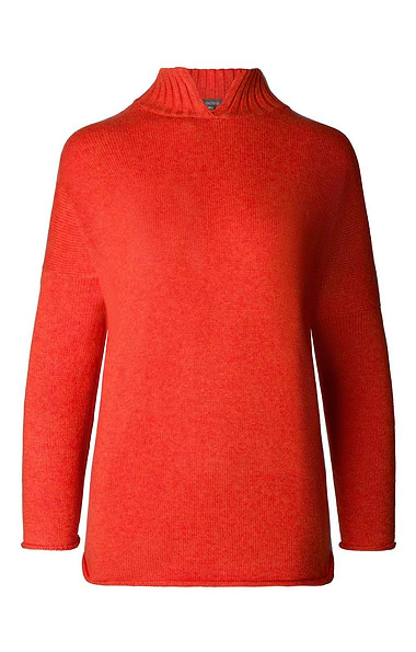 Ladies Cashmere Blend Oversized Funnel Neck Sweater