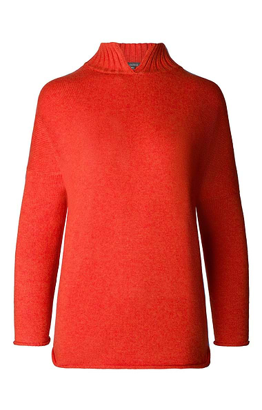 Ladies Cashmere Blend Oversized Funnel Neck Sweater
